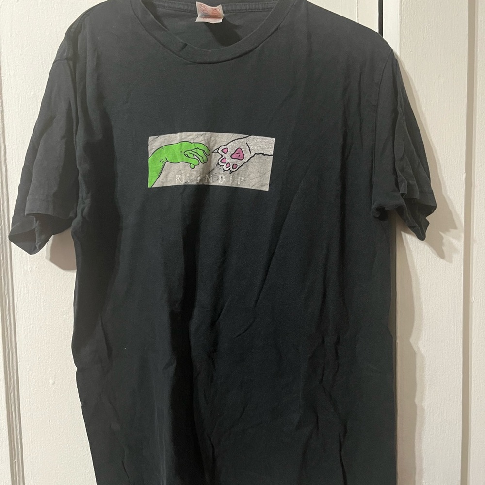 Ripndip Black Short Sleeve Tee with Graphic Design